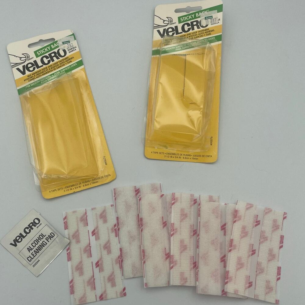 Two VINTAGE packages of velcro strips